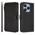 For Blackview Shark 9 5G Butterfly Love Flower Multi-card Zipper Wallet Leather Phone Case(Black) - 2
