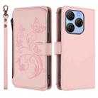 For Blackview Shark 9 5G Butterfly Love Flower Multi-card Zipper Wallet Leather Phone Case(Pink) - 2
