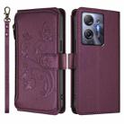 For Infinix Hot 30 5G Butterfly Love Flower Multi-card Zipper Wallet Leather Phone Case(Dark Purple) - 2