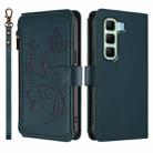 For Infinix Hot 50 5G Butterfly Love Flower Multi-card Zipper Wallet Leather Phone Case(Dark Green) - 2