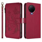 For Infinix Note 12 2023 4G / 12 Pro 4G Butterfly Love Flower Multi-card Zipper Wallet Leather Phone Case(Wine Red) - 2