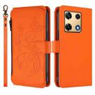 For Infinix Note 30 Pro 4G Butterfly Love Flower Multi-card Zipper Wallet Leather Phone Case(Orange) - 2