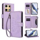 For Infinix Note 30 Pro 4G Butterfly Love Flower Multi-card Zipper Wallet Leather Phone Case(Light Purple) - 1