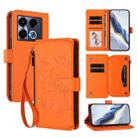 For Infinix Note 40 4G Butterfly Love Flower Multi-card Zipper Wallet Leather Phone Case(Orange) - 1
