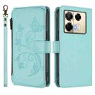 For Infinix Note 40 Pro 4G / 5G Butterfly Love Flower Multi-card Zipper Wallet Leather Phone Case(Mint Green) - 2