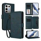 For Infinix Note 50 4G / 50 Pro 4G Butterfly Love Flower Multi-card Zipper Wallet Leather Phone Case(Dark Green) - 1