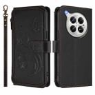 For Infinix Zero 40 4G Butterfly Love Flower Multi-card Zipper Wallet Leather Phone Case(Black) - 2