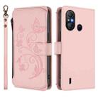 For Itel A58 Lite / A49 Play Butterfly Love Flower Multi-card Zipper Wallet Leather Phone Case(Pink) - 2