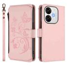 For Itel A80 4G Butterfly Love Flower Multi-card Zipper Wallet Leather Phone Case(Pink) - 2