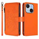 For Itel A50C Butterfly Love Flower Multi-card Zipper Wallet Leather Phone Case(Orange) - 2