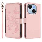 For Itel A50C Butterfly Love Flower Multi-card Zipper Wallet Leather Phone Case(Pink) - 2