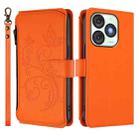 For Itel A50 Butterfly Love Flower Multi-card Zipper Wallet Leather Phone Case(Orange) - 2