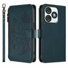 For Itel A50 Butterfly Love Flower Multi-card Zipper Wallet Leather Phone Case(Dark Green) - 2