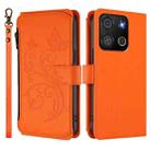For Itel A05s Butterfly Love Flower Multi-card Zipper Wallet Leather Phone Case(Orange) - 2