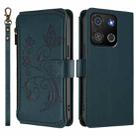 For Itel A05s Butterfly Love Flower Multi-card Zipper Wallet Leather Phone Case(Dark Green) - 2