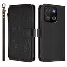 For Itel A05s Butterfly Love Flower Multi-card Zipper Wallet Leather Phone Case(Black) - 2
