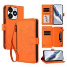 For Itel A70 Butterfly Love Flower Multi-card Zipper Wallet Leather Phone Case(Orange) - 1