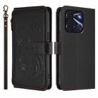 For Itel A60 / A60S Butterfly Love Flower Multi-card Zipper Wallet Leather Phone Case(Black) - 2