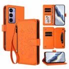 For Itel City 100 Butterfly Love Flower Multi-card Zipper Wallet Leather Phone Case(Orange) - 1
