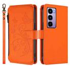 For Itel City 100 Butterfly Love Flower Multi-card Zipper Wallet Leather Phone Case(Orange) - 2