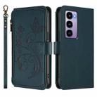 For Itel City 100 Butterfly Love Flower Multi-card Zipper Wallet Leather Phone Case(Dark Green) - 2