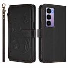 For Itel City 100 Butterfly Love Flower Multi-card Zipper Wallet Leather Phone Case(Black) - 2