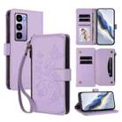For Itel City 100 Butterfly Love Flower Multi-card Zipper Wallet Leather Phone Case(Light Purple) - 1