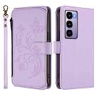 For Itel City 100 Butterfly Love Flower Multi-card Zipper Wallet Leather Phone Case(Light Purple) - 2