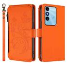 For Itel P38 / S17 / Vision 3 Butterfly Love Flower Multi-card Zipper Wallet Leather Phone Case(Orange) - 2