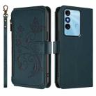 For Itel P38 / S17 / Vision 3 Butterfly Love Flower Multi-card Zipper Wallet Leather Phone Case(Dark Green) - 2