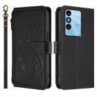 For Itel P38 / S17 / Vision 3 Butterfly Love Flower Multi-card Zipper Wallet Leather Phone Case(Black) - 2