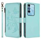 For Itel P38 / S17 / Vision 3 Butterfly Love Flower Multi-card Zipper Wallet Leather Phone Case(Mint Green) - 2
