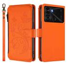 For Itel P40 Butterfly Love Flower Multi-card Zipper Wallet Leather Phone Case(Orange) - 2