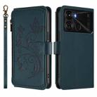For Itel P40 Butterfly Love Flower Multi-card Zipper Wallet Leather Phone Case(Dark Green) - 2