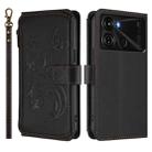 For Itel P40 Butterfly Love Flower Multi-card Zipper Wallet Leather Phone Case(Black) - 2