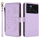 For Itel P40 Butterfly Love Flower Multi-card Zipper Wallet Leather Phone Case(Light Purple) - 2