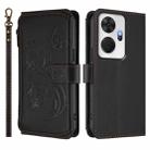 For Itel P55+ Butterfly Love Flower Multi-card Zipper Wallet Leather Phone Case(Black) - 2