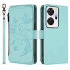 For Itel P55+ Butterfly Love Flower Multi-card Zipper Wallet Leather Phone Case(Mint Green) - 2