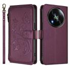 For Itel RS4 / S666LN Butterfly Love Flower Multi-card Zipper Wallet Leather Phone Case(Dark Purple) - 2