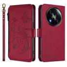 For Itel RS4 / S666LN Butterfly Love Flower Multi-card Zipper Wallet Leather Phone Case(Wine Red) - 2