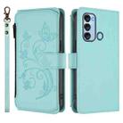 For Itel S17 / S661W / Vision 3 Butterfly Love Flower Multi-card Zipper Wallet Leather Phone Case(Mint Green) - 2