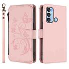 For Itel S17 / S661W / Vision 3 Butterfly Love Flower Multi-card Zipper Wallet Leather Phone Case(Pink) - 2