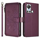 For Itel S18 / Vision 4 Butterfly Love Flower Multi-card Zipper Wallet Leather Phone Case(Dark Purple) - 2