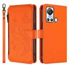 For Itel S18 / Vision 4 Butterfly Love Flower Multi-card Zipper Wallet Leather Phone Case(Orange) - 2