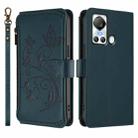 For Itel S18 / Vision 4 Butterfly Love Flower Multi-card Zipper Wallet Leather Phone Case(Dark Green) - 2