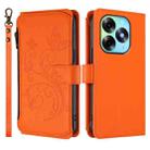 For Itel S23+ Butterfly Love Flower Multi-card Zipper Wallet Leather Phone Case(Orange) - 2