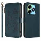 For Itel S23+ Butterfly Love Flower Multi-card Zipper Wallet Leather Phone Case(Dark Green) - 2