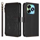 For Itel S23+ Butterfly Love Flower Multi-card Zipper Wallet Leather Phone Case(Black) - 2