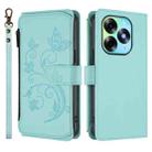 For Itel S23+ Butterfly Love Flower Multi-card Zipper Wallet Leather Phone Case(Mint Green) - 2
