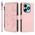 For Itel S23+ Butterfly Love Flower Multi-card Zipper Wallet Leather Phone Case(Pink) - 2